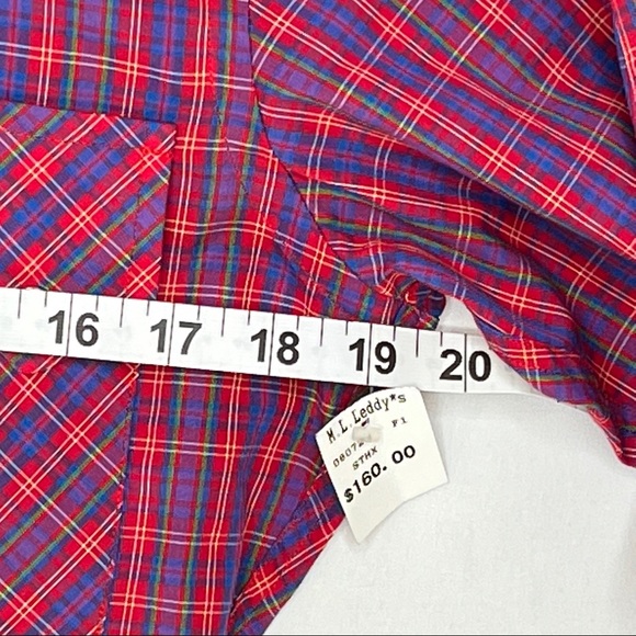 M.L. Leddy’s Plaid Pearl Snap Western Shirt NWT - Picture 5 of 16